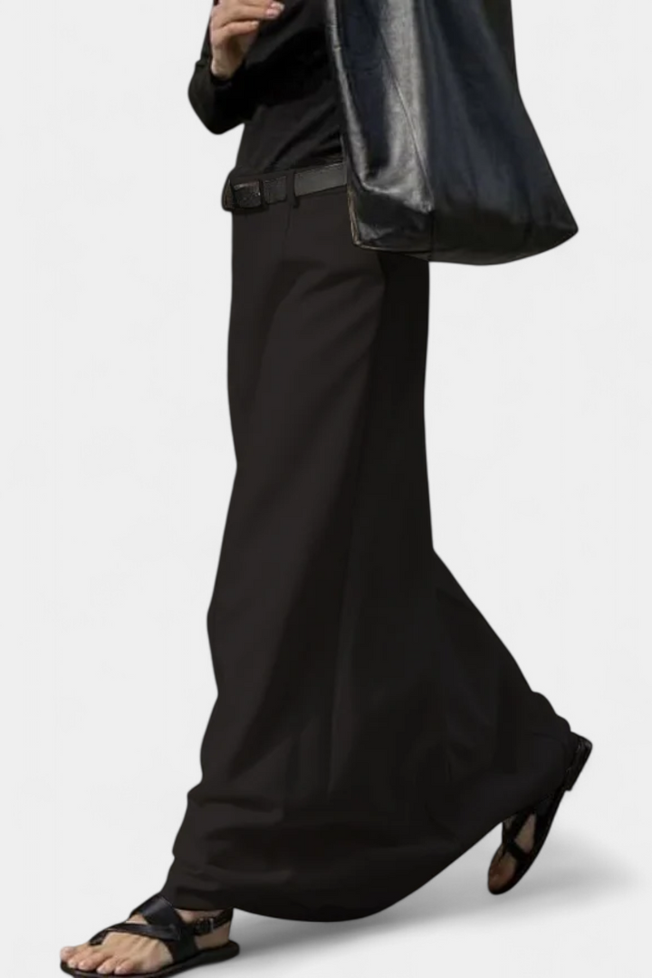 Ada Jupe Droite H-Line Minimaliste en Ton Uni