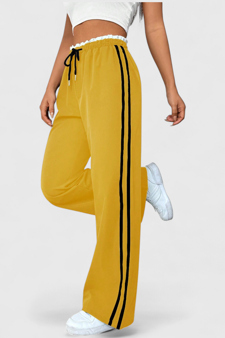 Pantalon de Sport Alanys à Jambe Évasée avec Détails Latéraux