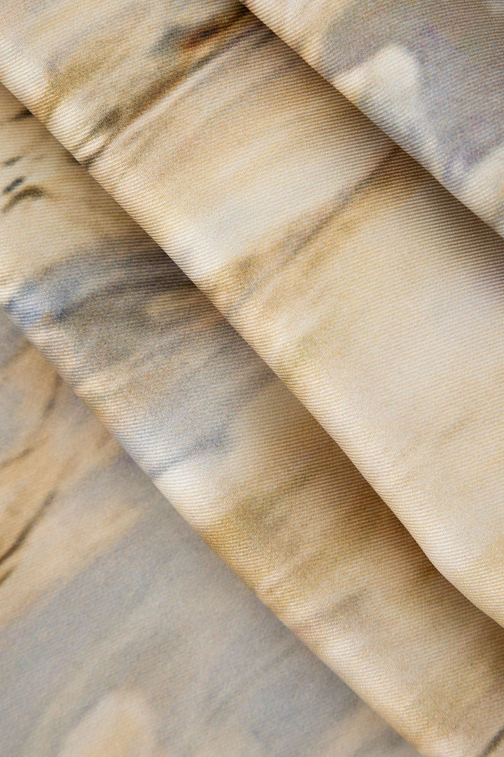 Inna Pantalon Droite à Imprimé Marbré Élégant