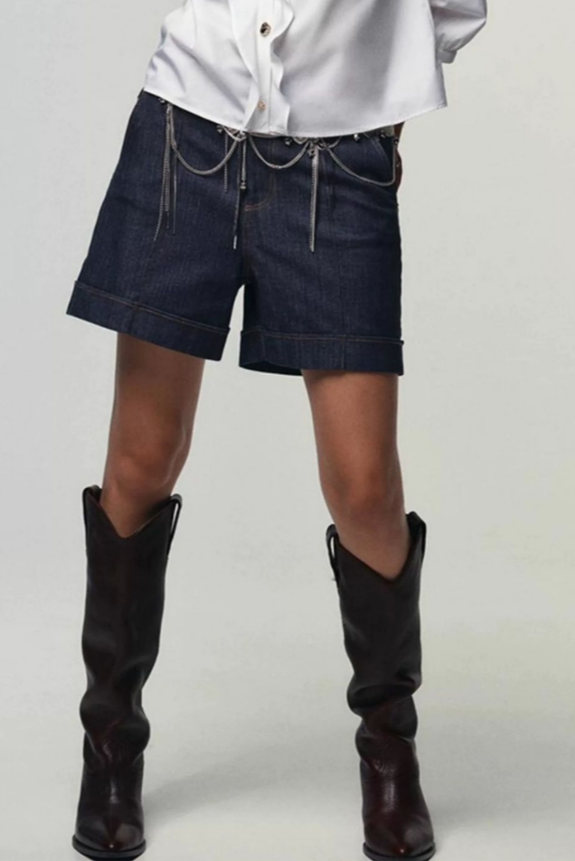 Icelle Bottes Équestres en Cuir Marron à Pointe Aiguë et Talon Bas