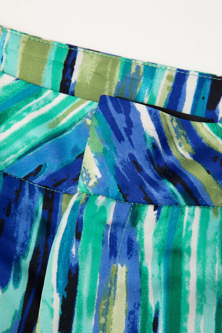 Inna Pantalon Droite à Imprimé Marbré Élégant