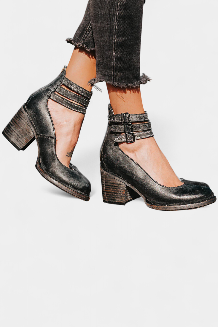 Penka Talons à Bloc en Éco-Cuir avec Silhouette Épurée