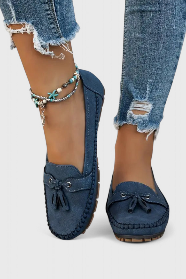 Peony Mocassins en Suède à Franges Élégantes