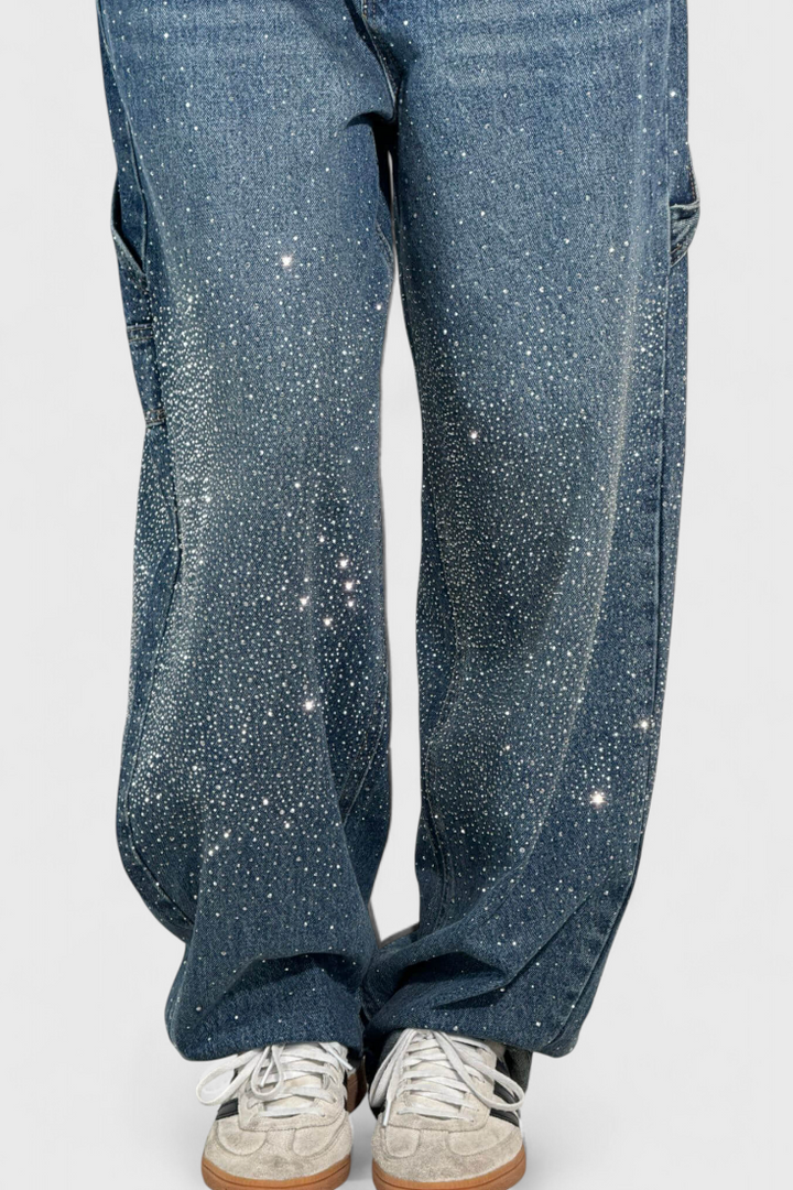 Dariya Jeans Cargo Balloon à Strass