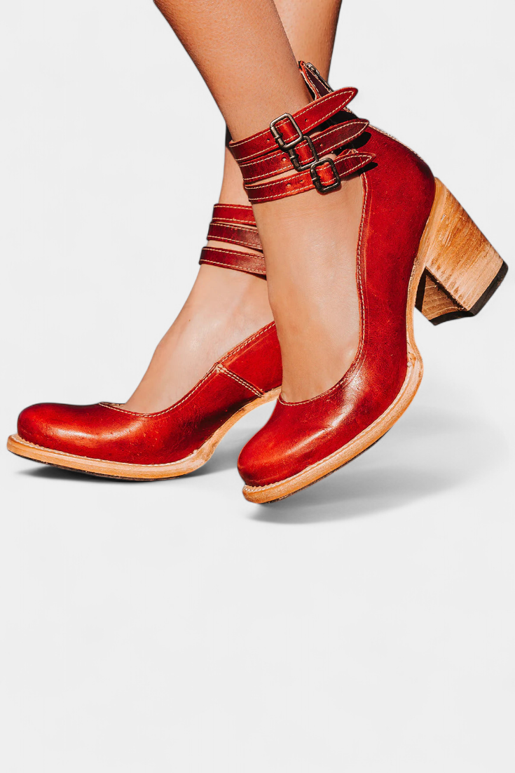 Penka Talons à Bloc en Éco-Cuir avec Silhouette Épurée