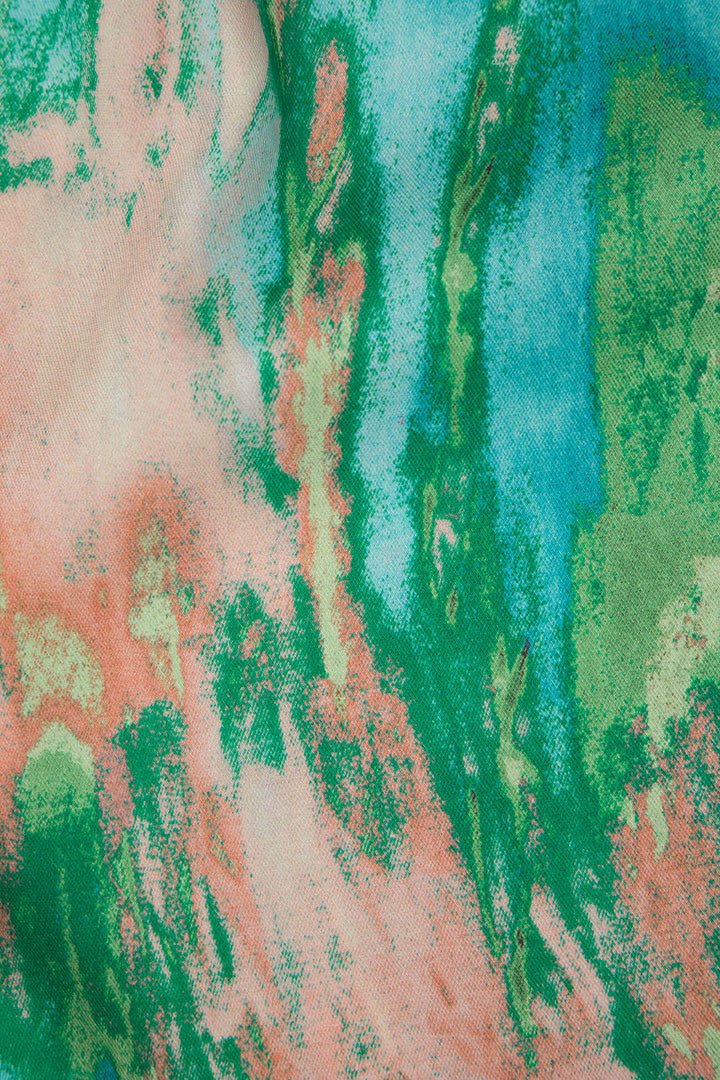 Inna Pantalon Droite à Imprimé Marbré Élégant