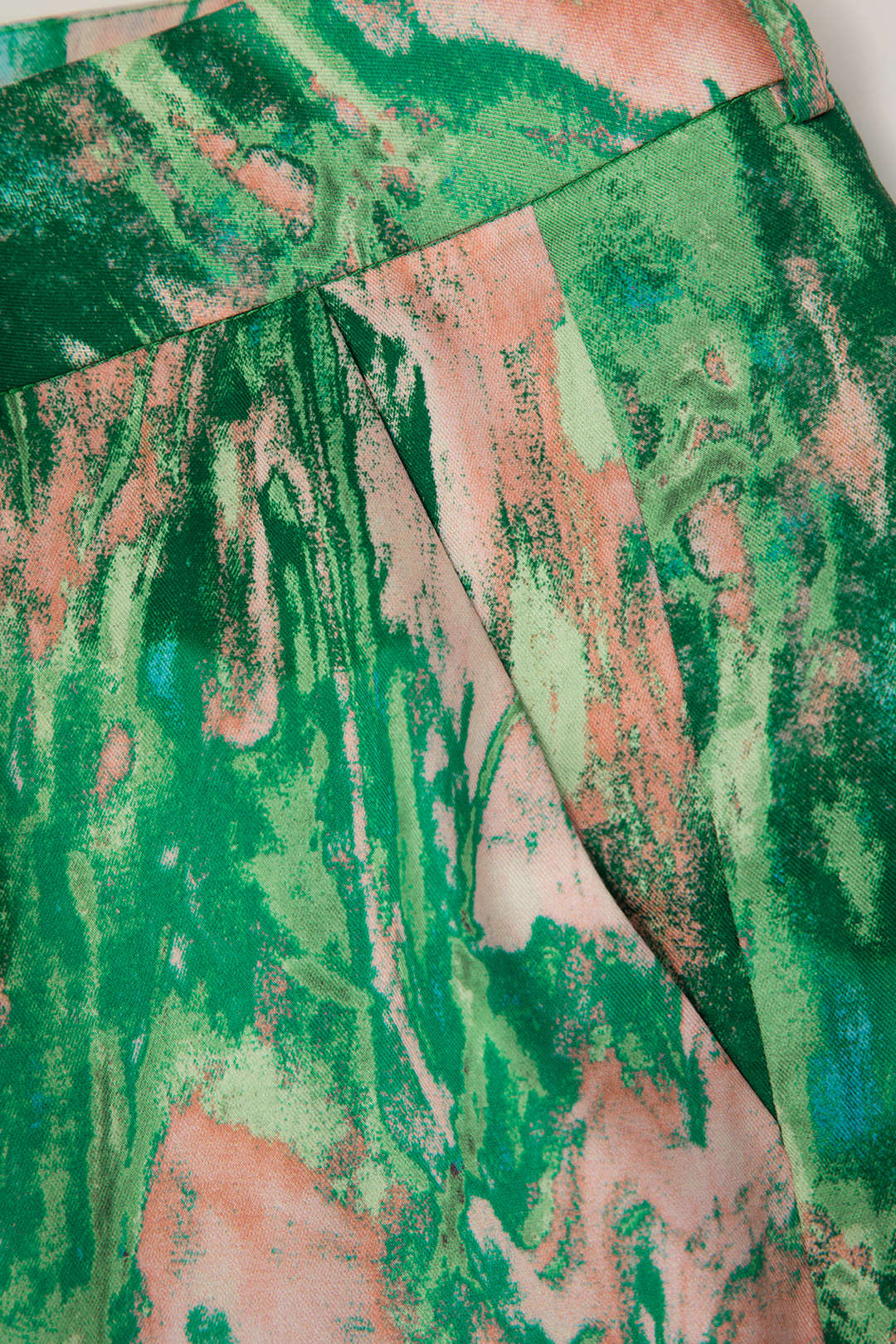 Inna Pantalon Droite à Imprimé Marbré Élégant