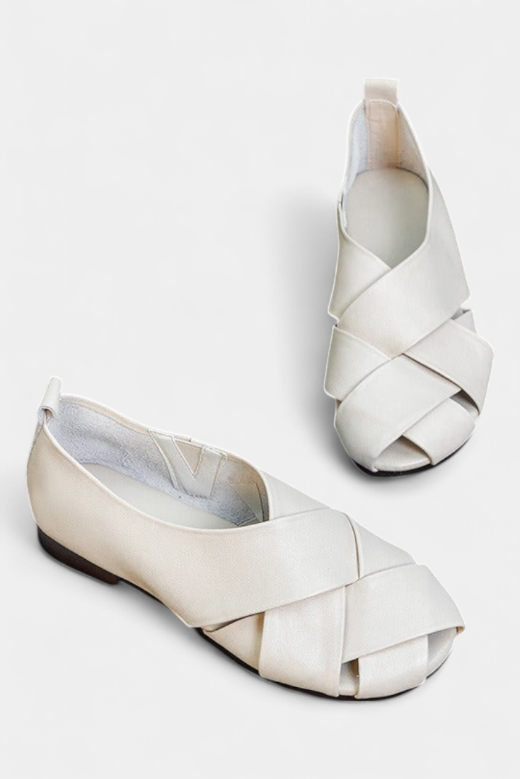 Nayra Sandales en Cuir Véritable à Bandes Croisées