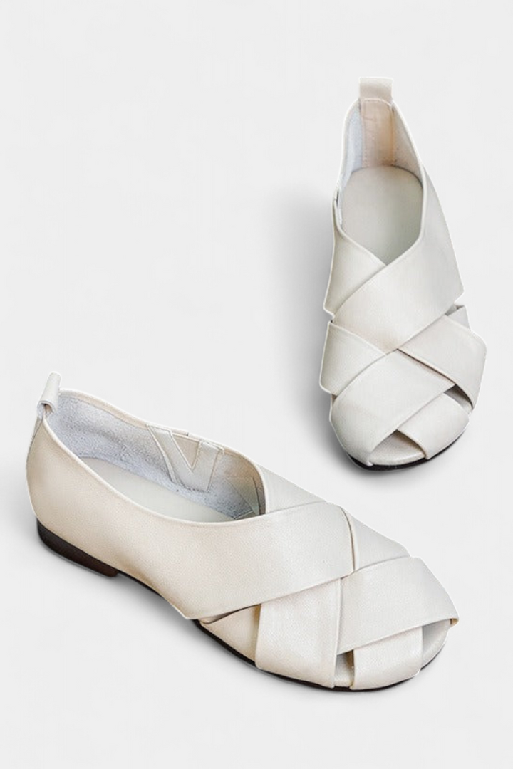 Nayra Sandales en Cuir Véritable à Bandes Croisées