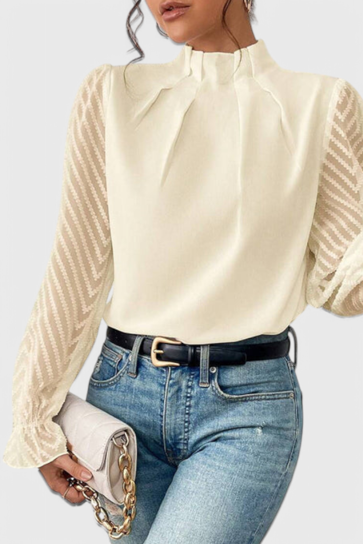 Helga Blouse Nautique à Détails Raffinés