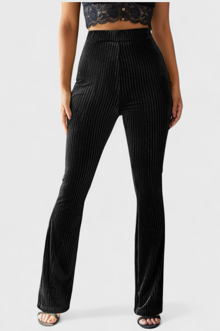 Liset Pantalon Évasé en Velours Doux
