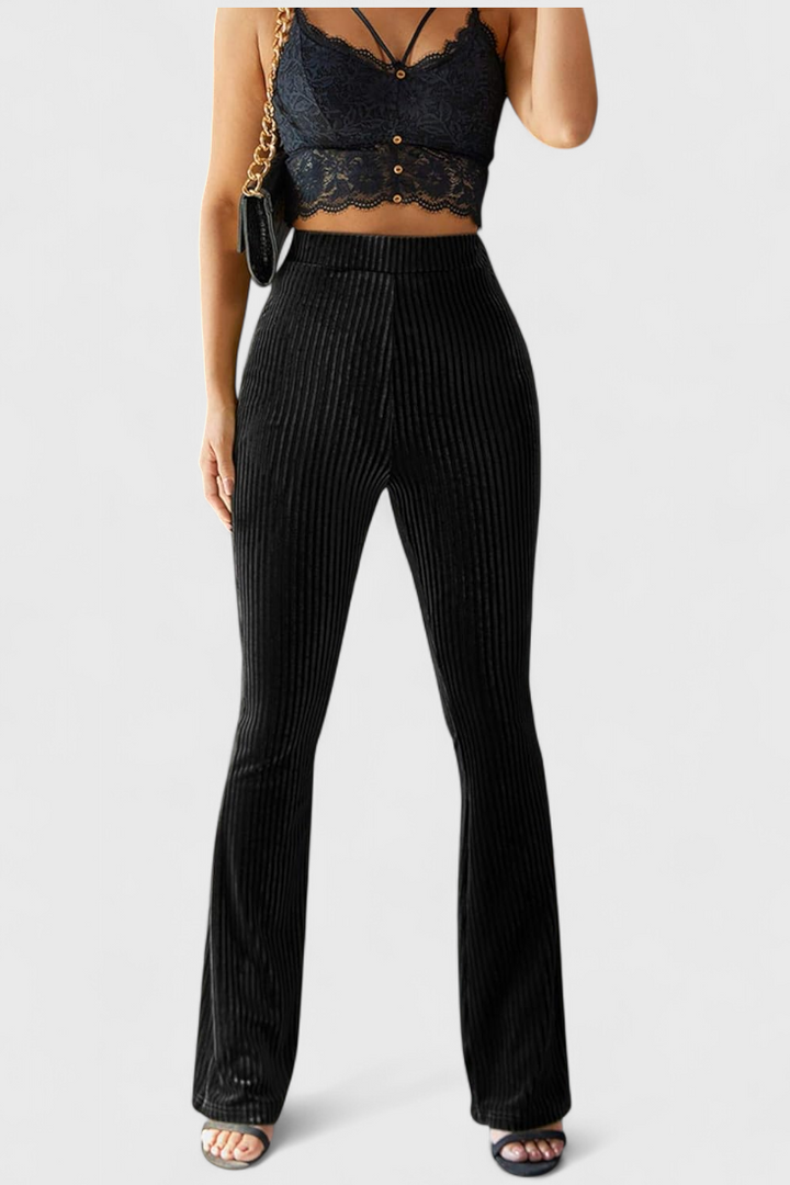 Liset Pantalon Évasé en Velours Doux