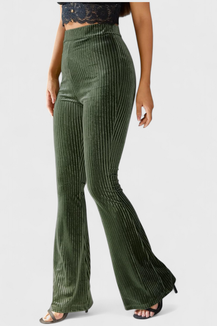 Liset Pantalon Évasé en Velours Doux