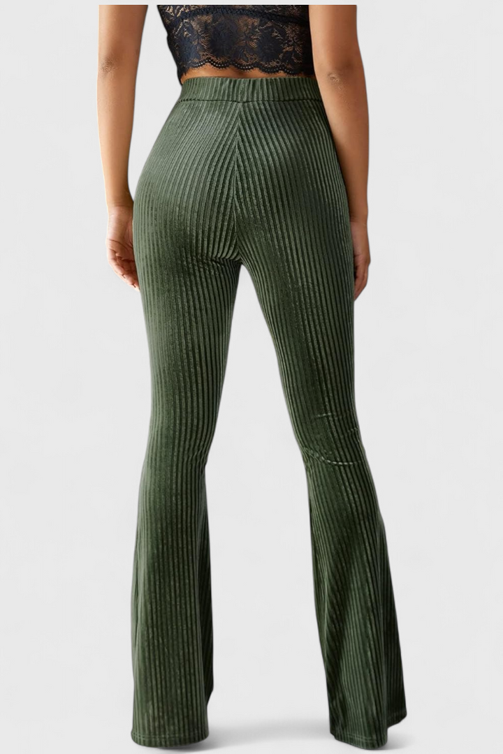 Liset Pantalon Évasé en Velours Doux