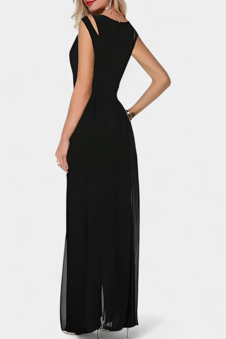 Nadia Combinaison Fluide en Chiffon à Épaules Ouvertes