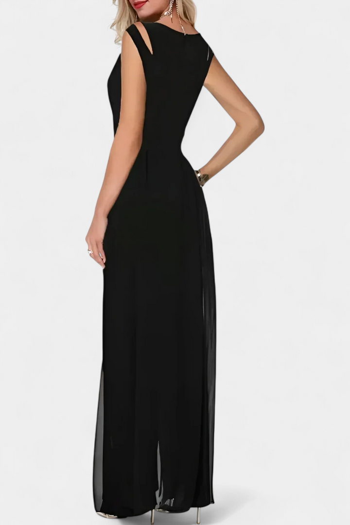 Nadia Combinaison Fluide en Chiffon à Épaules Ouvertes