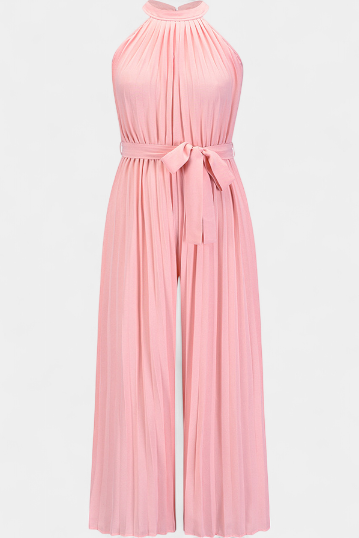 Patrizia Combinaison Plissée à Col Halter et Coupe Palazzo