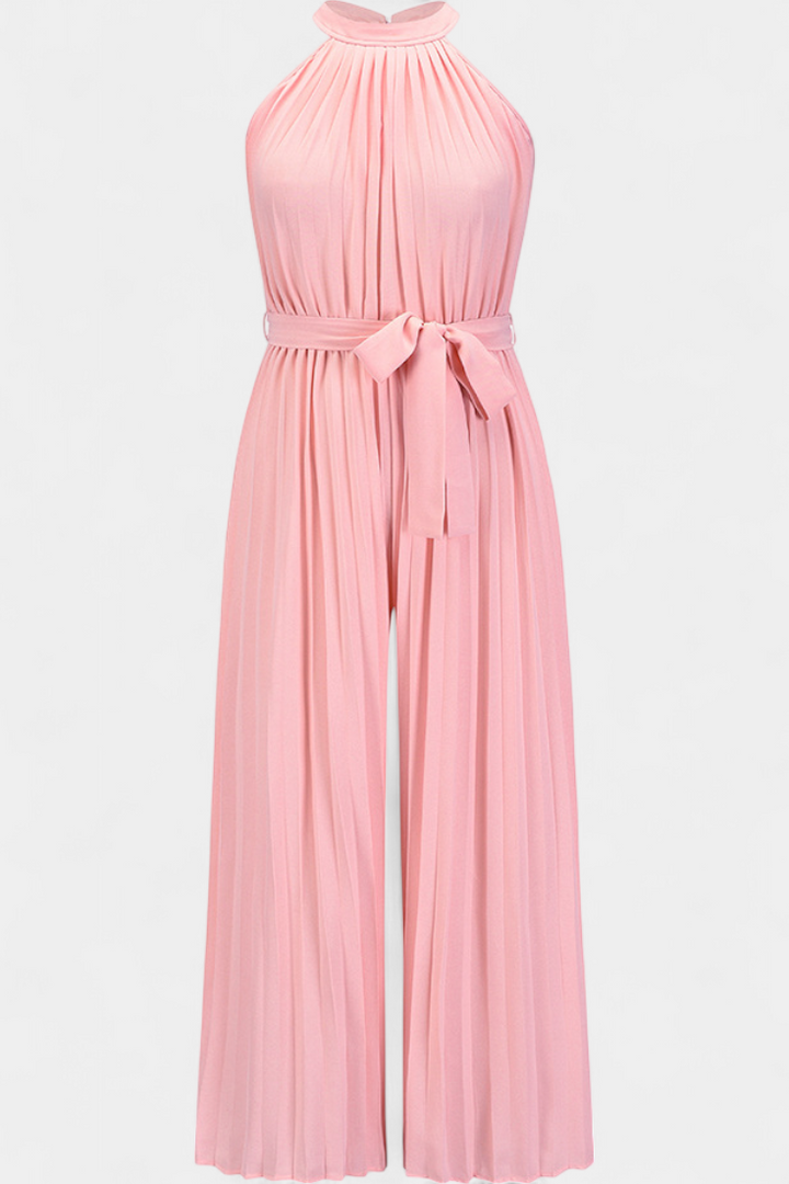 Patrizia Combinaison Plissée à Col Halter et Coupe Palazzo