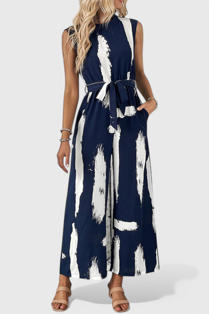 Zola Combinaison à Jambes Larges et Taille Nouée