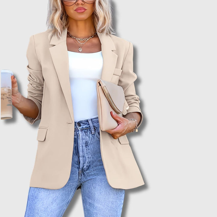 Sylvie - Blazer beige élégant pour femme, édition limitée