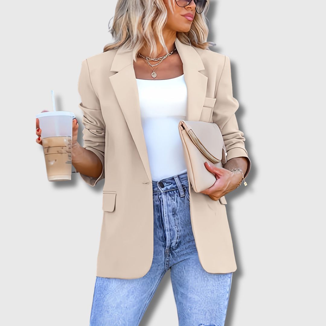 Sylvie - Blazer beige élégant pour femme, édition limitée