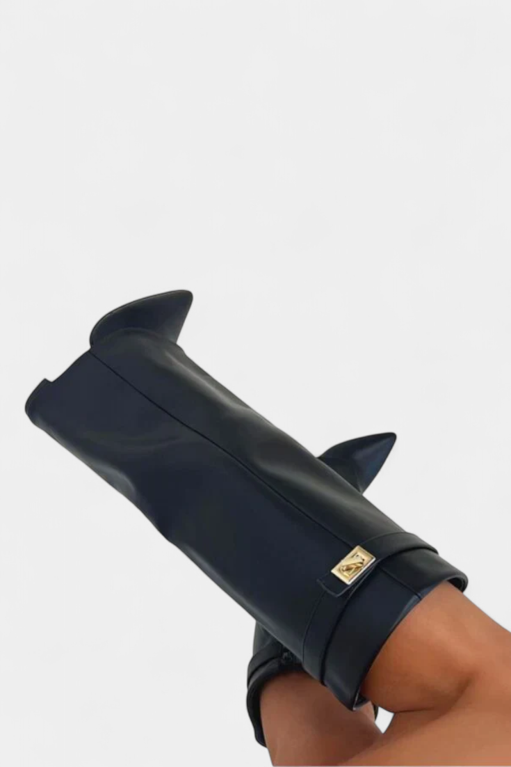 Raya Bottes à Talon Bloc et Silhouette Mi-Genou