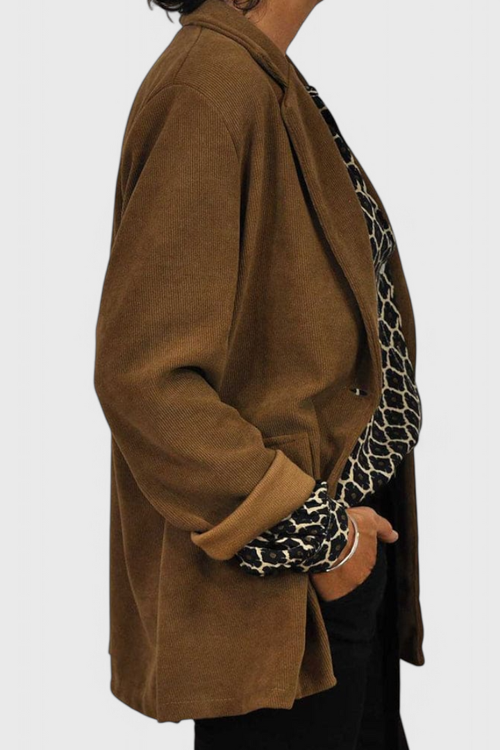 Jemima Blouse à Imprimé Géométrique et Détails de Boutons