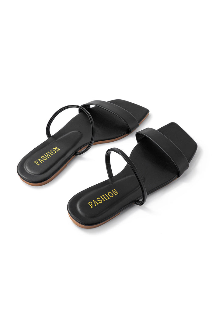 Sandales Plates à Bout Carré Essentielles