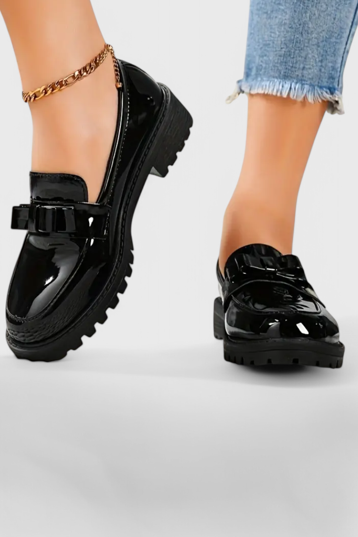 Zinnia Mocassins à Nœud et Talon Bloc