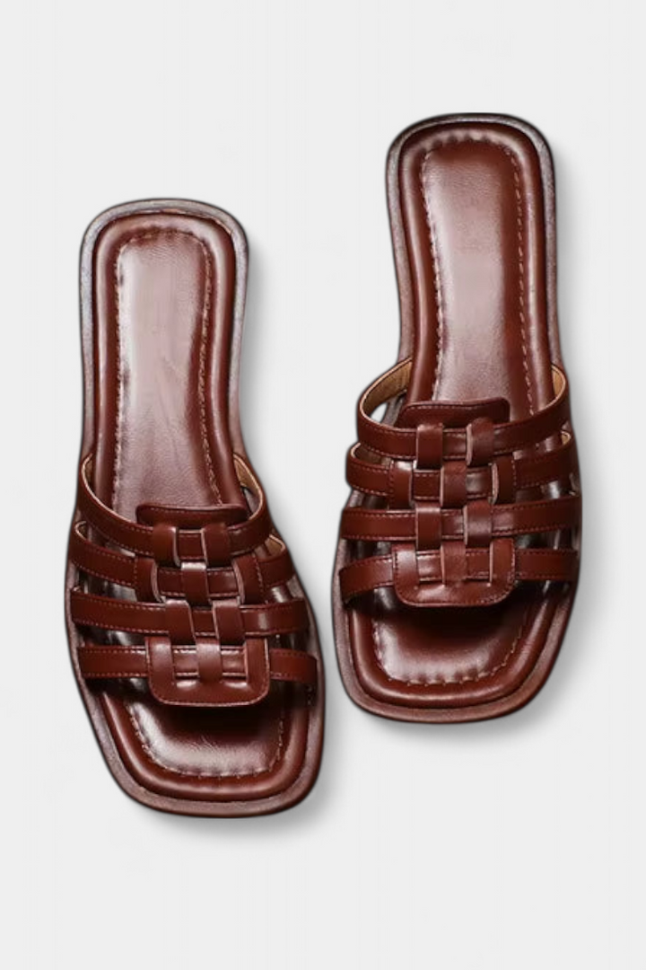 Roma Sandales Plates Tressées à la Main