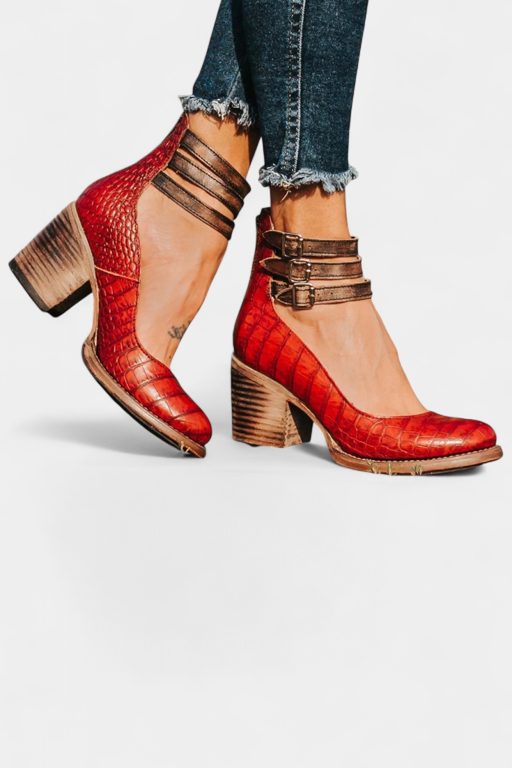 Penka Talons à Bloc en Éco-Cuir avec Silhouette Épurée