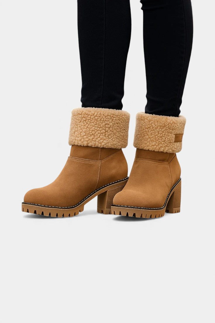 Luise Bottines Sienna à Talon Bloc avec Fausse Fourrure