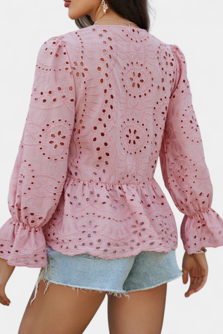 Kayden Top Bohème en Dentelle à Coupe Ample