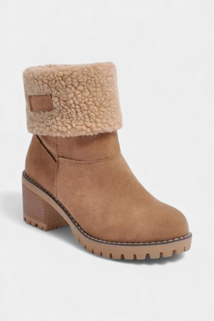 Luise Bottines Sienna à Talon Bloc avec Fausse Fourrure