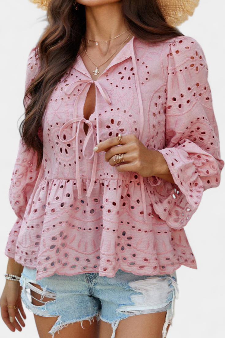 Kayden Top Bohème en Dentelle à Coupe Ample