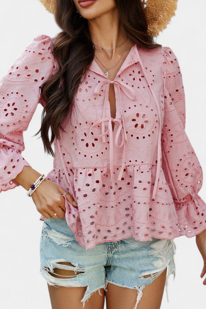 Kayden Top Bohème en Dentelle à Coupe Ample