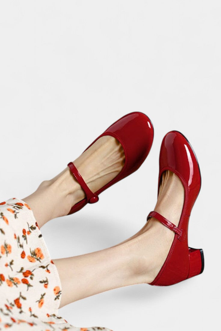 Livy Mary Janes en Cuir Souple à Sangle Fine et Style Intemporel