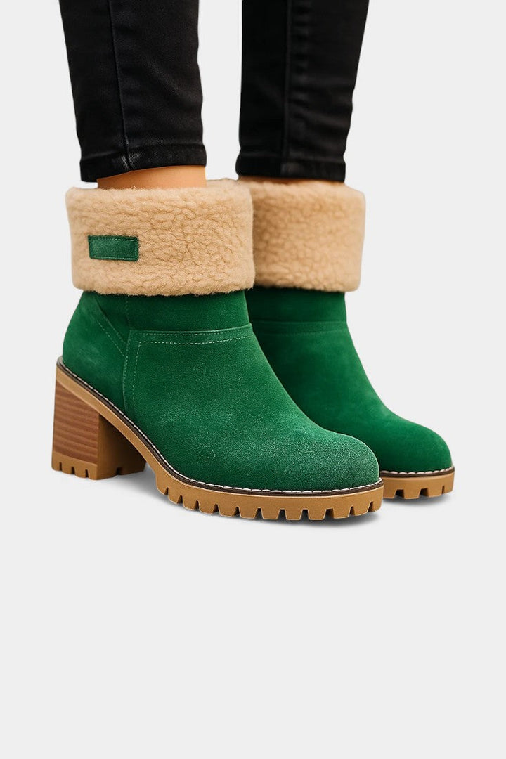 Luise Bottines Sienna à Talon Bloc avec Fausse Fourrure