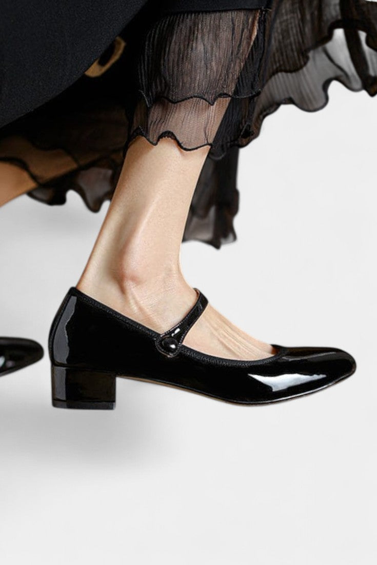 Livy Mary Janes en Cuir Souple à Sangle Fine et Style Intemporel