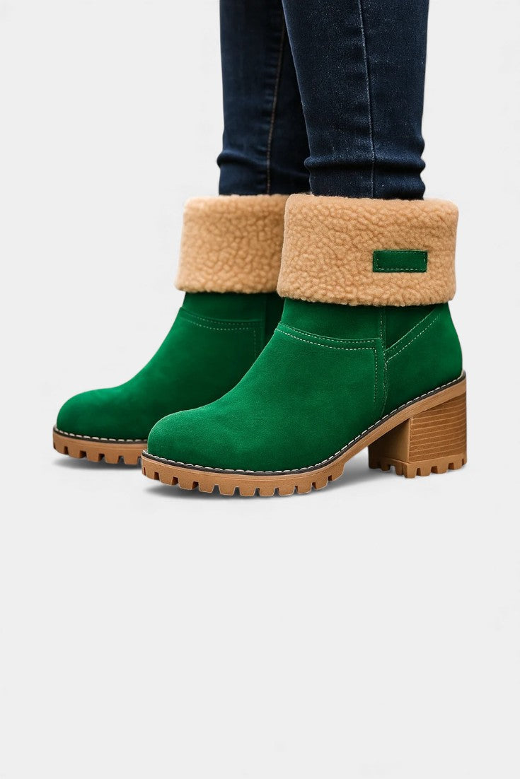 Luise Bottines Sienna à Talon Bloc avec Fausse Fourrure