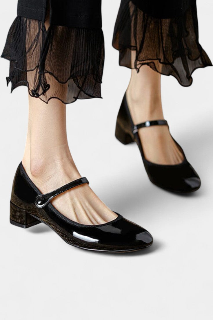 Livy Mary Janes en Cuir Souple à Sangle Fine et Style Intemporel