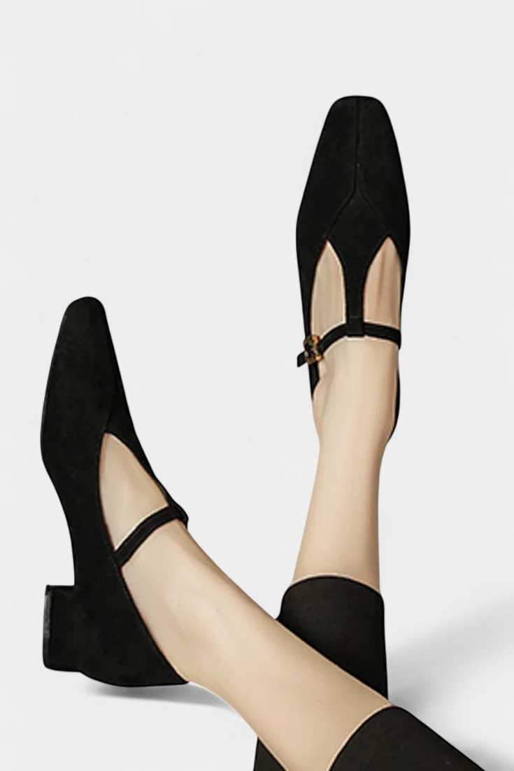 Elly Talons Bas Classiques avec Sangle à Boucle Ajustable