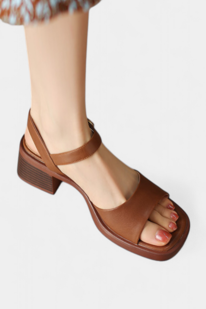 Rozminda Sandales à Bout Carré et Lanières Fines