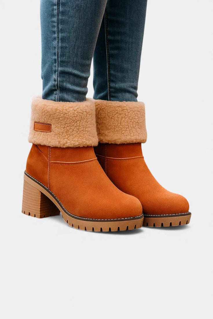 Luise Bottines Sienna à Talon Bloc avec Fausse Fourrure