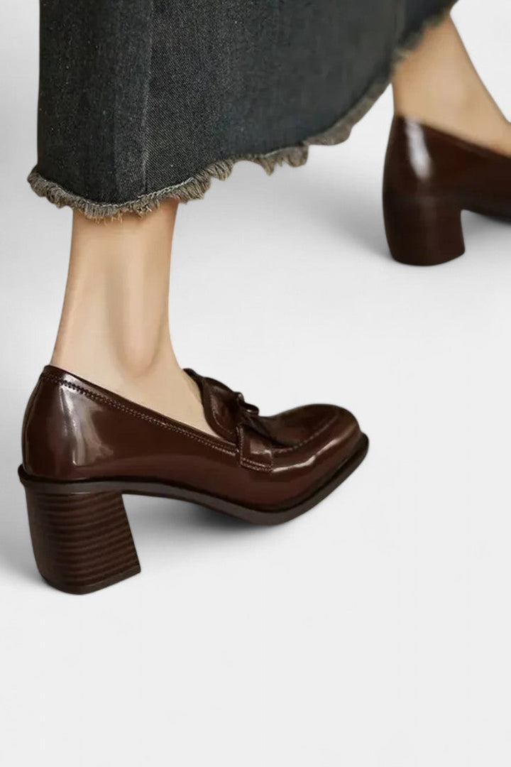 Dorothy Mary Janes à Franges et Talon Bloc Élégant