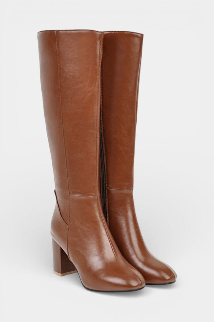 Querida Bottes Élégantes à Zip et Talon Bloc Confort