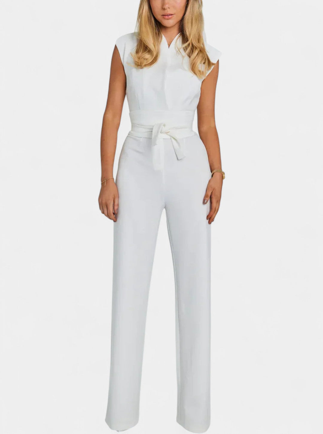 Leona Combinaison Sans Manches à Col Haut et Jambes Évasées