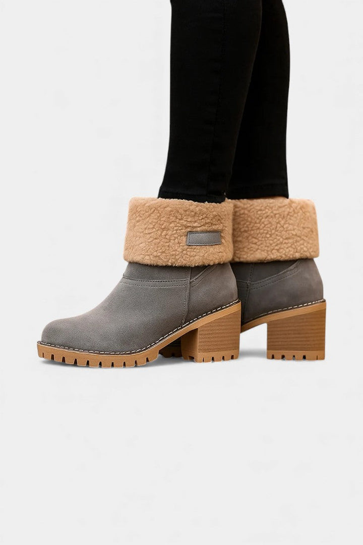 Luise Bottines Sienna à Talon Bloc avec Fausse Fourrure