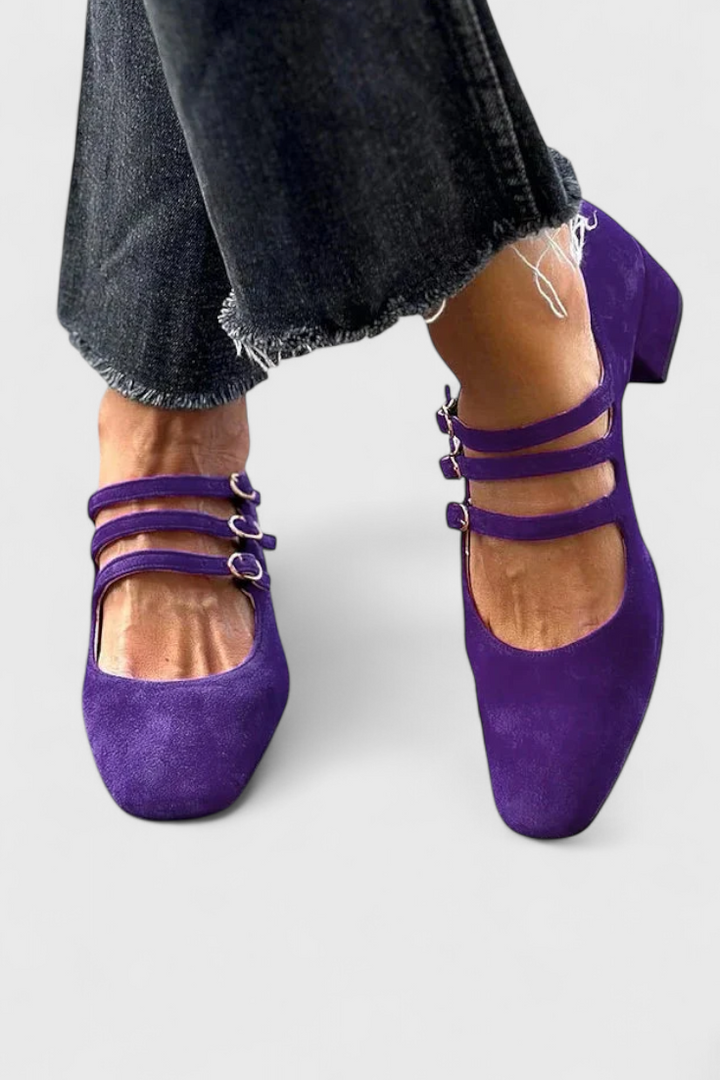 Evdokia Talons à Sangles Multiples et Bout Carré