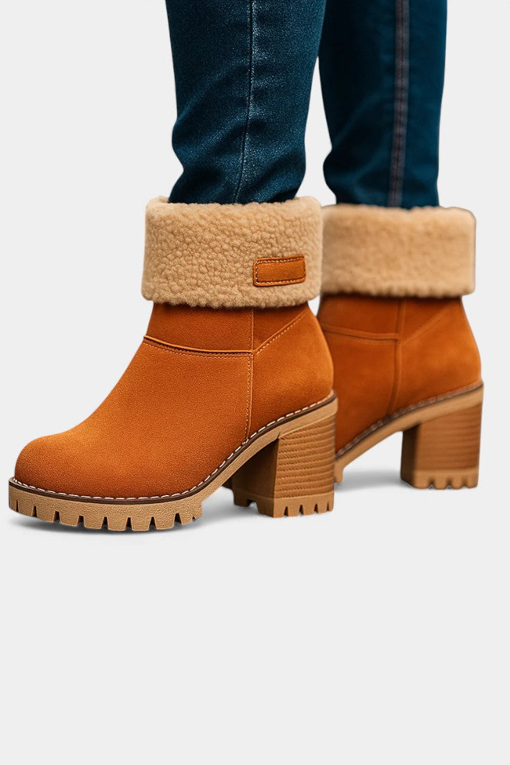 Luise Bottines Sienna à Talon Bloc avec Fausse Fourrure